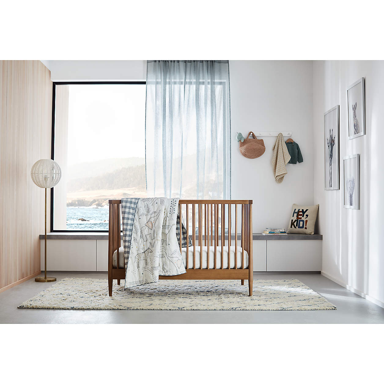 Hampshire Natural Brown Wood Convertible Baby Crib thumbnail 2