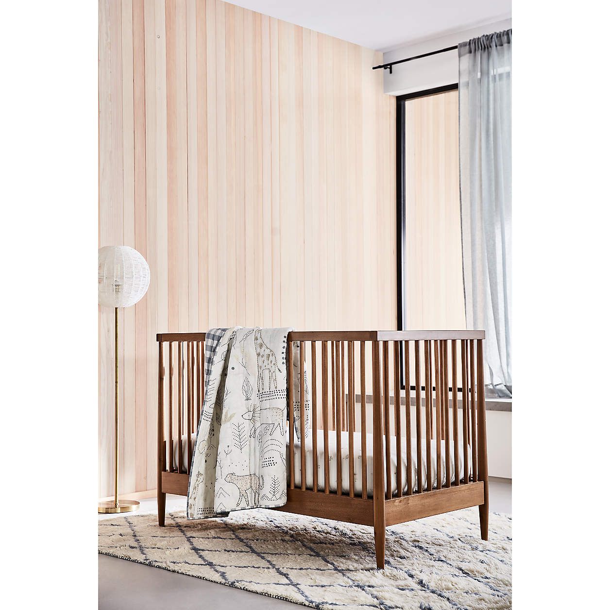 Hampshire Natural Brown Wood Convertible Baby Crib thumbnail 4