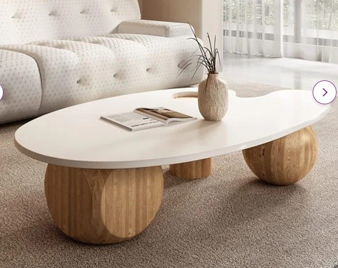 Wabi-Sabi Style Three-Poster Solid Wood Coffee Table thumbnail 2