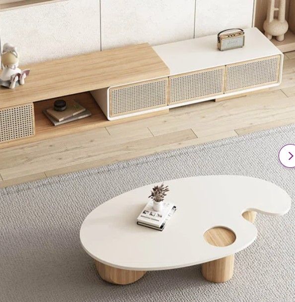 Wabi-Sabi Style Three-Poster Solid Wood Coffee Table thumbnail 6