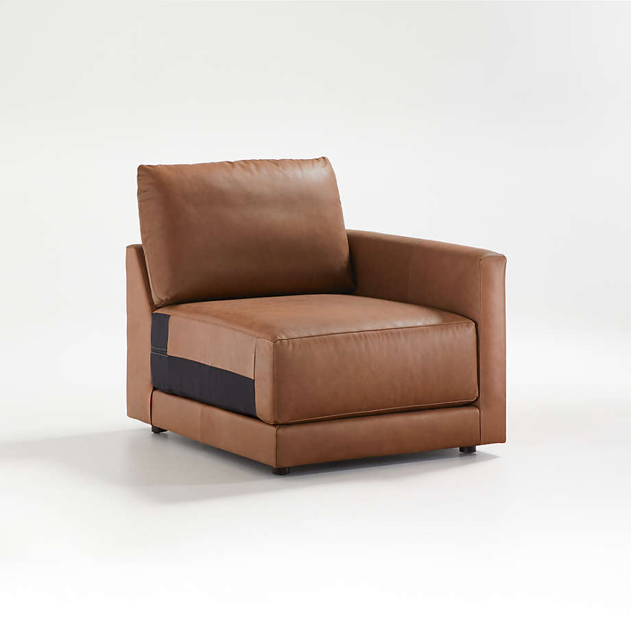 Gather Deep Leather Right-Arm Chair thumbnail 3