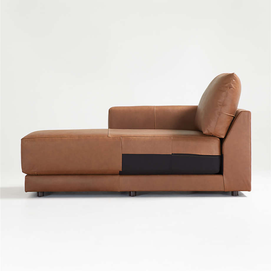 Gather Deep Leather Left-Arm Chaise thumbnail 2