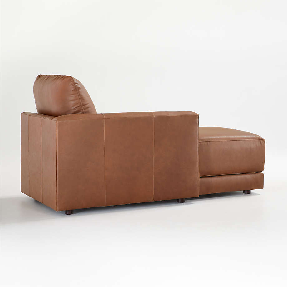 Gather Deep Leather Left-Arm Chaise thumbnail 3