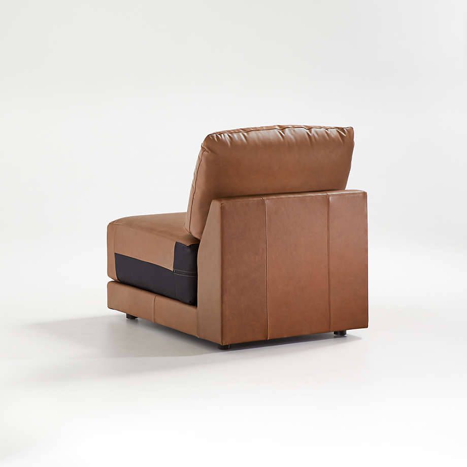 Gather Deep Leather Armless Chair thumbnail 2