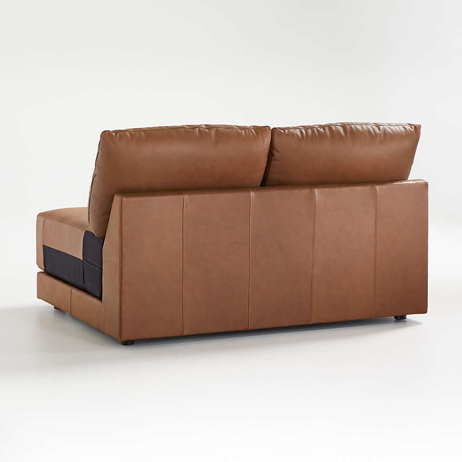 Gather Deep Leather Armless Loveseat thumbnail 3