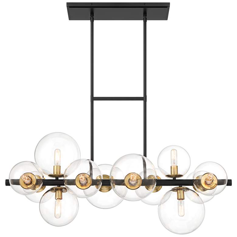 Vasa Matte Black Soft Gold 12 Light Island Chandelier thumbnail 2