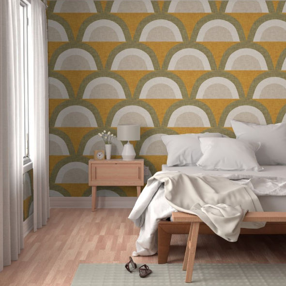 New Mid Mod Mustard Yellow Wallpaper thumbnail 2
