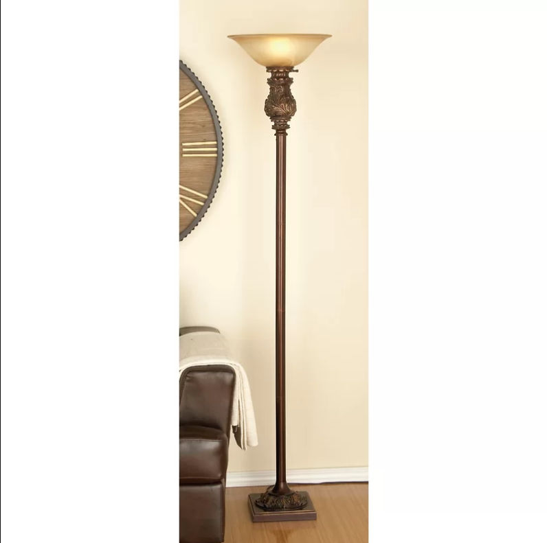Adalia 70 Dark Brown Torchiere Floor Lamp thumbnail 2