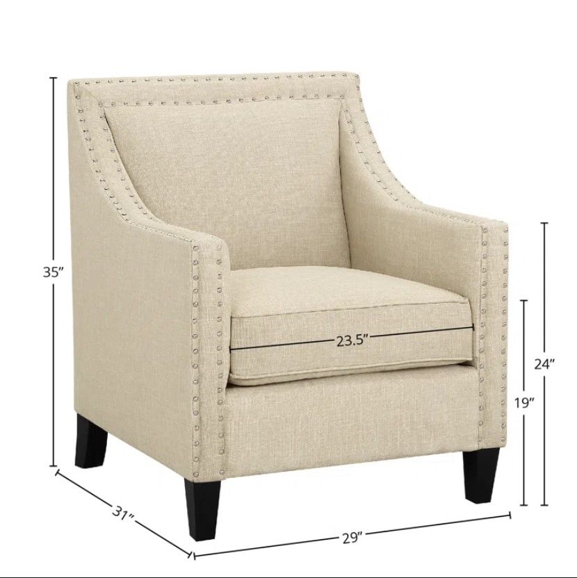 Hilga Erica Accent Armchair With Chrome Nailhead Trim thumbnail 12