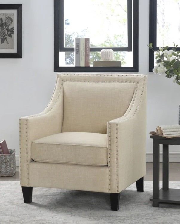 Hilga Erica Accent Armchair With Chrome Nailhead Trim thumbnail 2