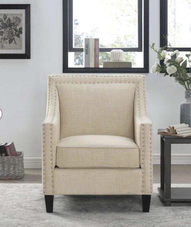 Hilga Erica Accent Armchair With Chrome Nailhead Trim thumbnail 3