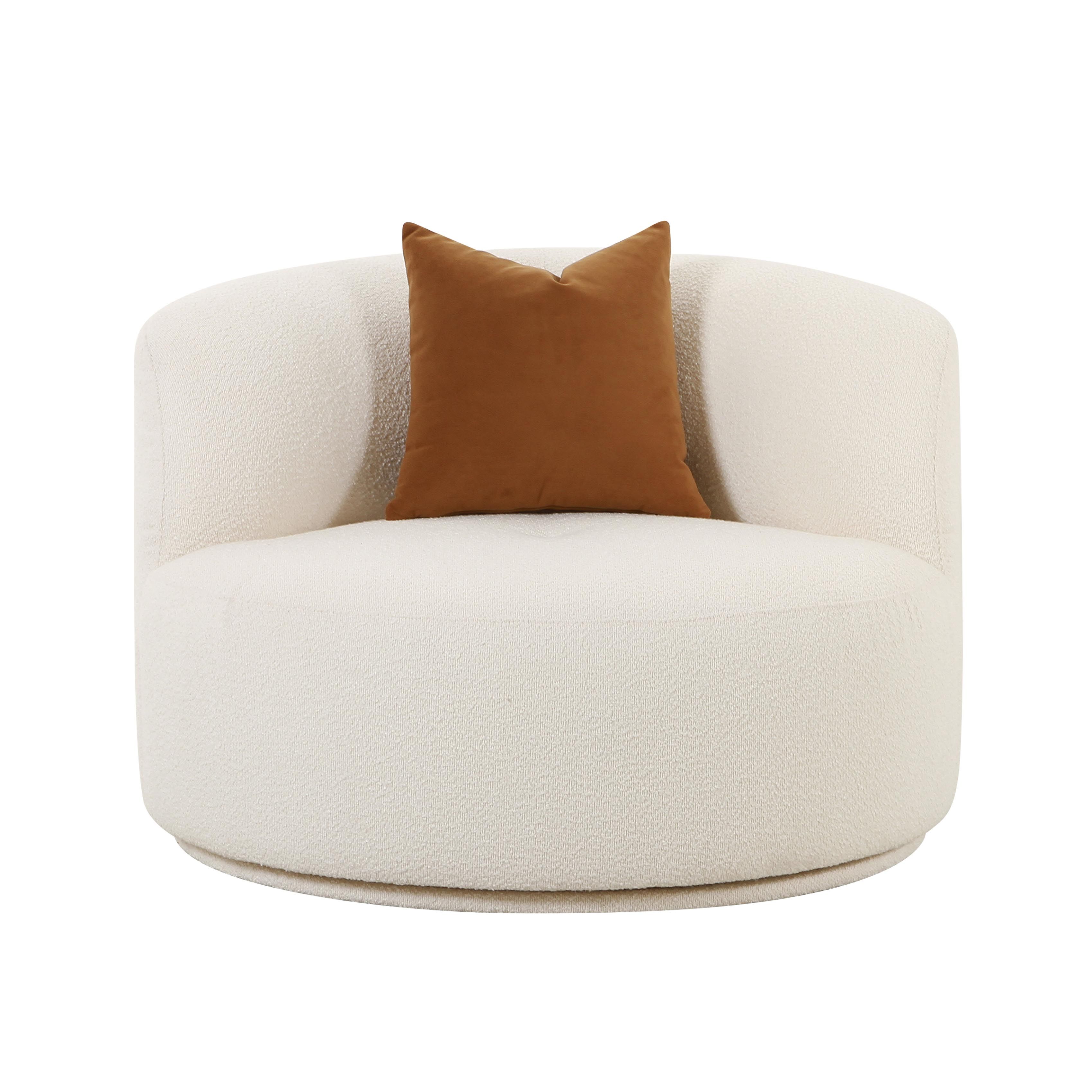 Clif Cream Boucle Swivel Chair thumbnail 2