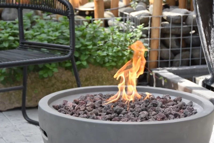 Aswaldi 14" H x 26" W Concrete Gas Fire Pit thumbnail 3