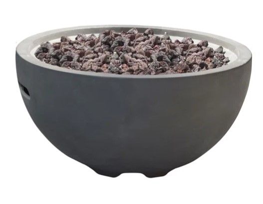 Aswaldi 14" H x 26" W Concrete Gas Fire Pit thumbnail 5