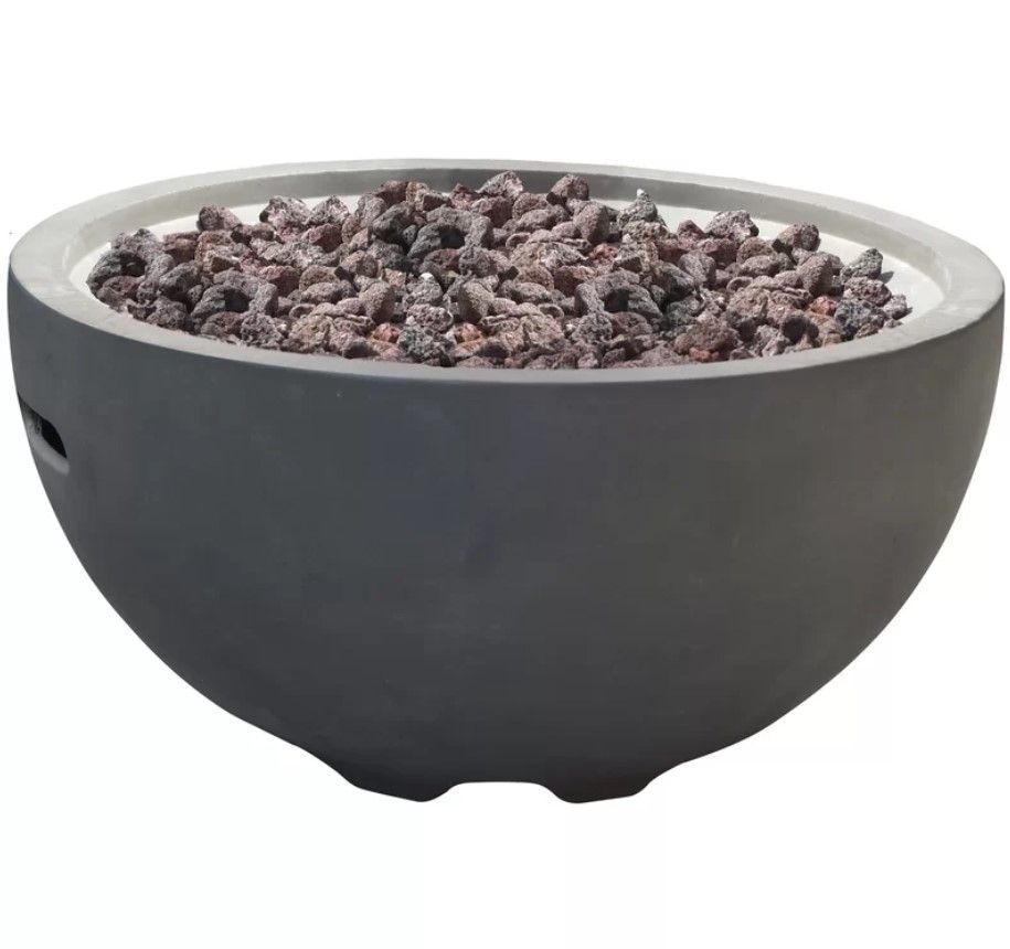 Aswaldi 14" H x 26" W Concrete Gas Fire Pit thumbnail 6