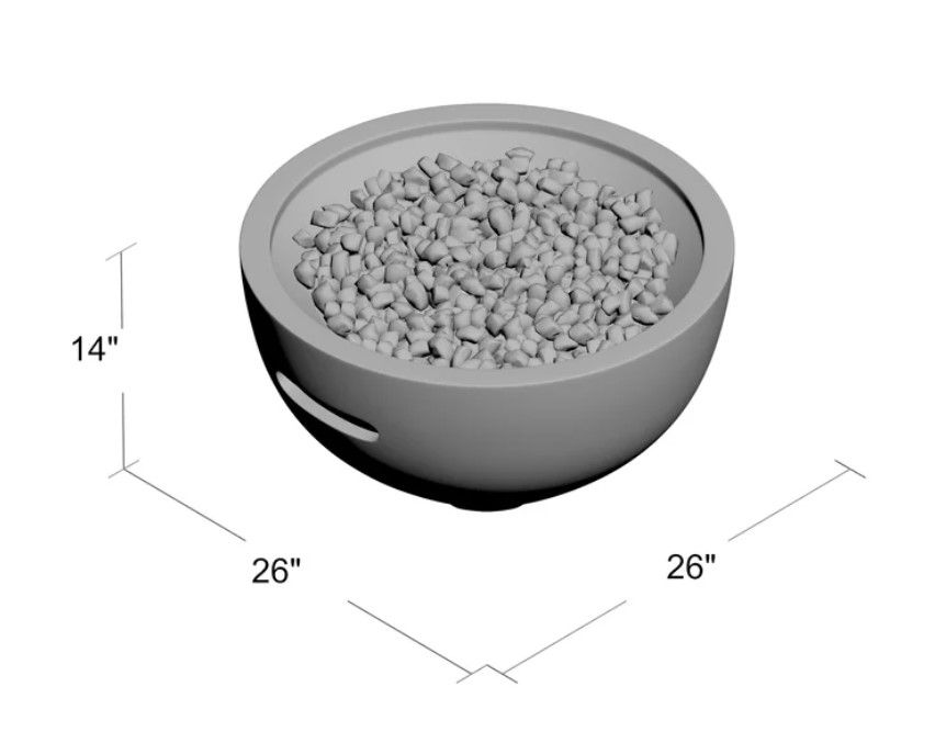 Aswaldi 14" H x 26" W Concrete Gas Fire Pit thumbnail 7