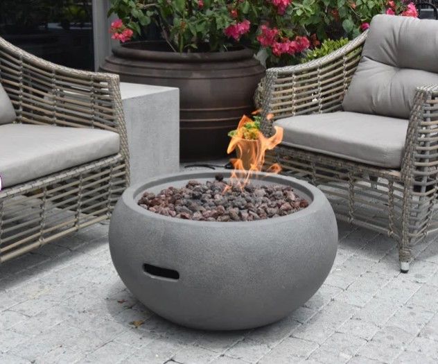 Astrath 14" H x 27" W Concrete Fire Pit thumbnail 2