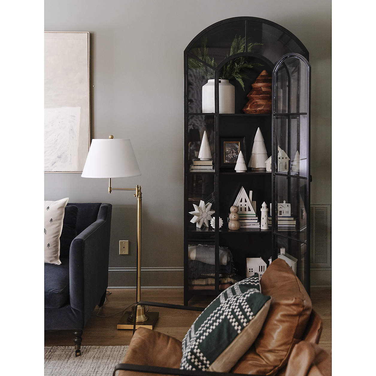 Ventana Black Glass Display Storage Cabinet thumbnail 2