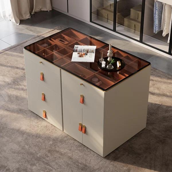 47" W Modern Dresser with 6 Drawers Closet Island thumbnail 2