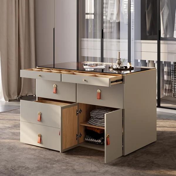 47" W Modern Dresser with 6 Drawers Closet Island thumbnail 4