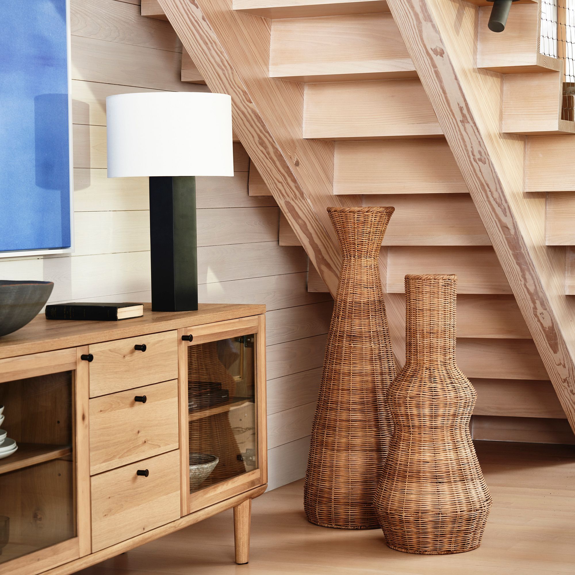 Woven Wicker Floor Vases-Medium thumbnail 3