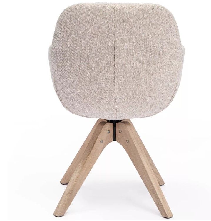 Upholstered Swivel Dining Armchair Kinwell thumbnail 3