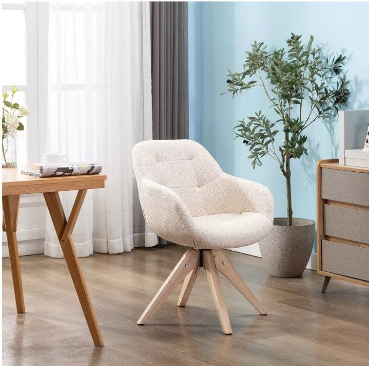 Upholstered Swivel Dining Armchair Kinwell thumbnail 4