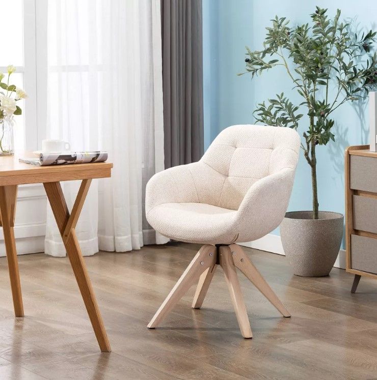 Upholstered Swivel Dining Armchair Kinwell thumbnail 6