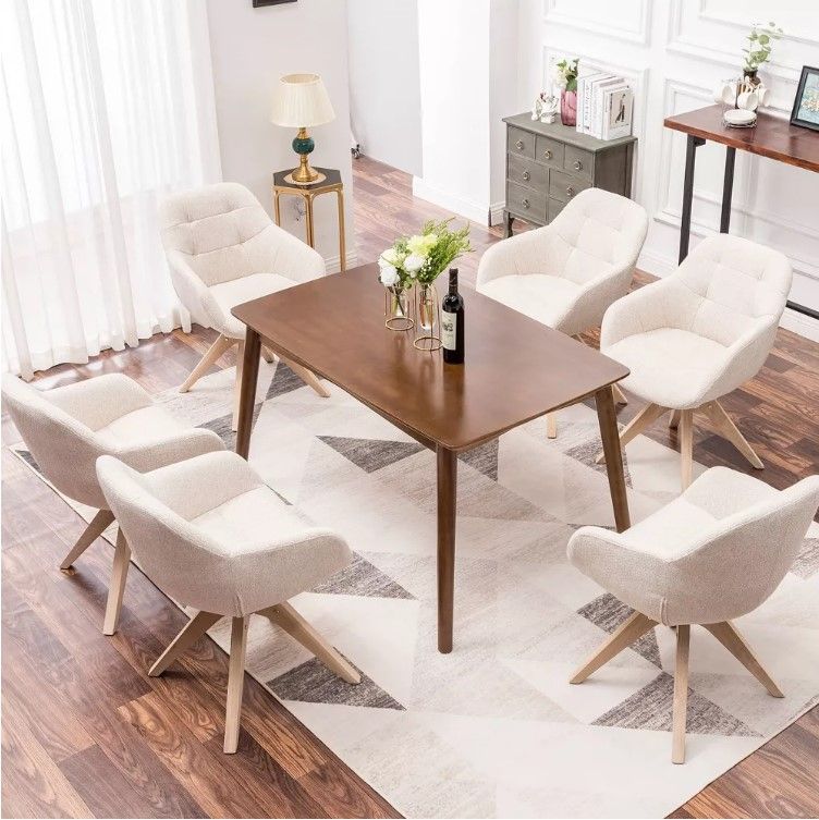 Upholstered Swivel Dining Armchair Kinwell thumbnail 8