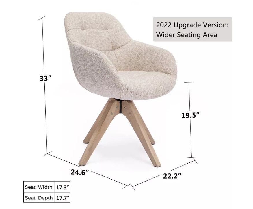 Upholstered Swivel Dining Armchair Kinwell thumbnail 10