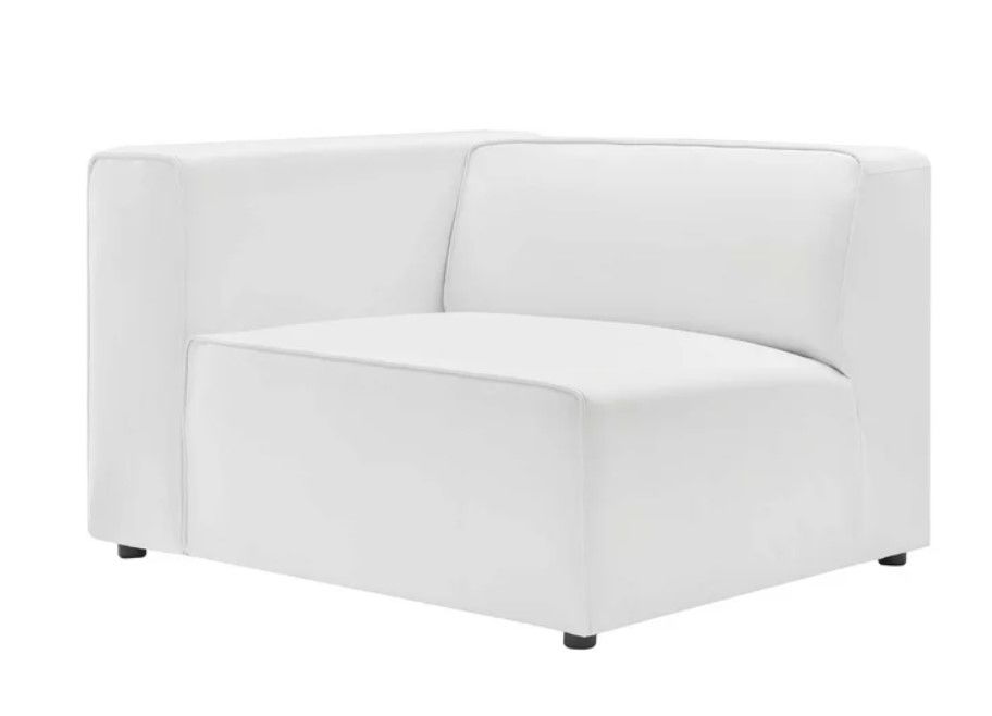 Modway Mingle Vegan Leather Sofa in White thumbnail 3