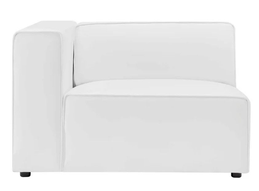 Modway Mingle Vegan Leather Sofa in White thumbnail 4