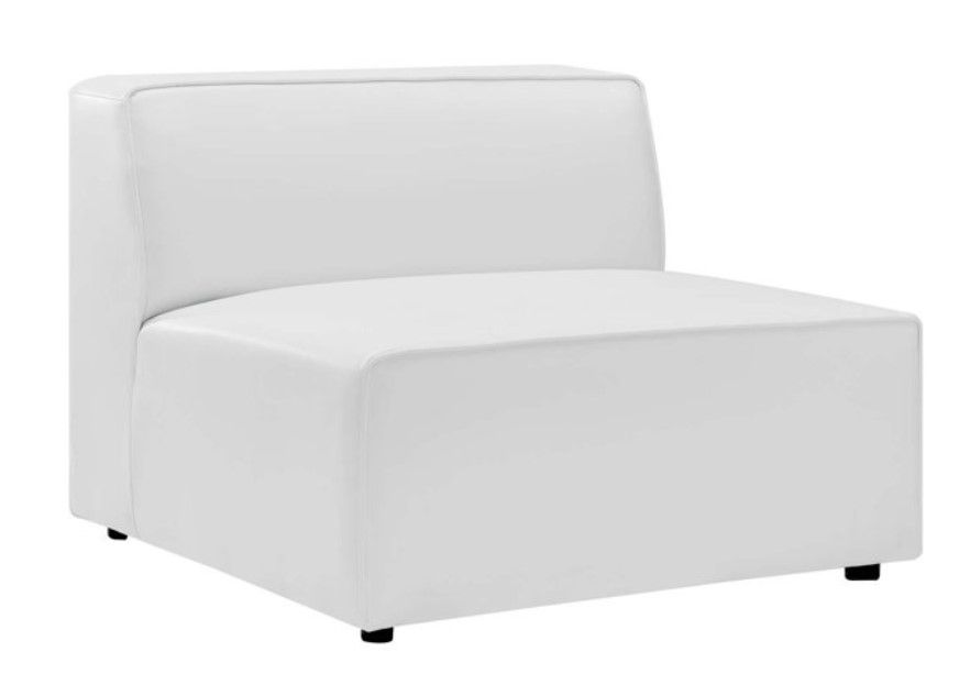Modway Mingle Vegan Leather Sofa in White thumbnail 7