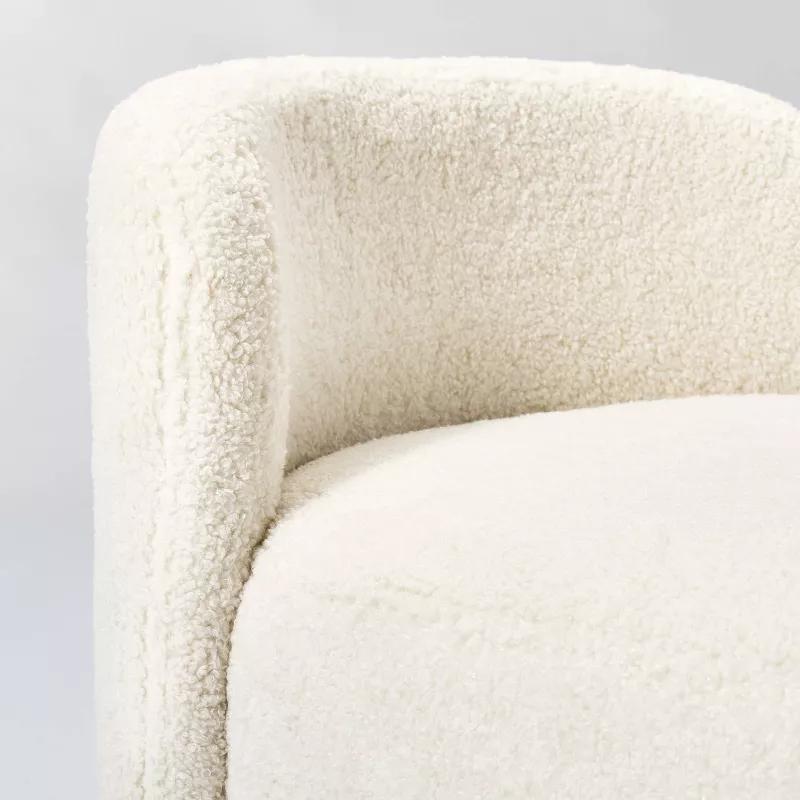 Springdell Rounded Faux Sherling Bench Cream thumbnail 4