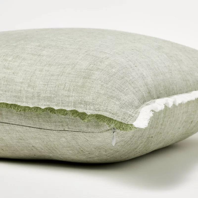 Oversized Reversible Linen Square Throw Pillow-24"x24" thumbnail 3