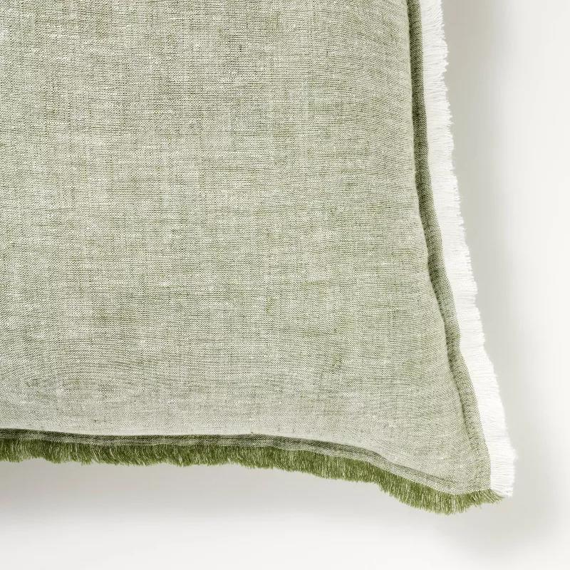 Oversized Reversible Linen Square Throw Pillow-24"x24" thumbnail 4