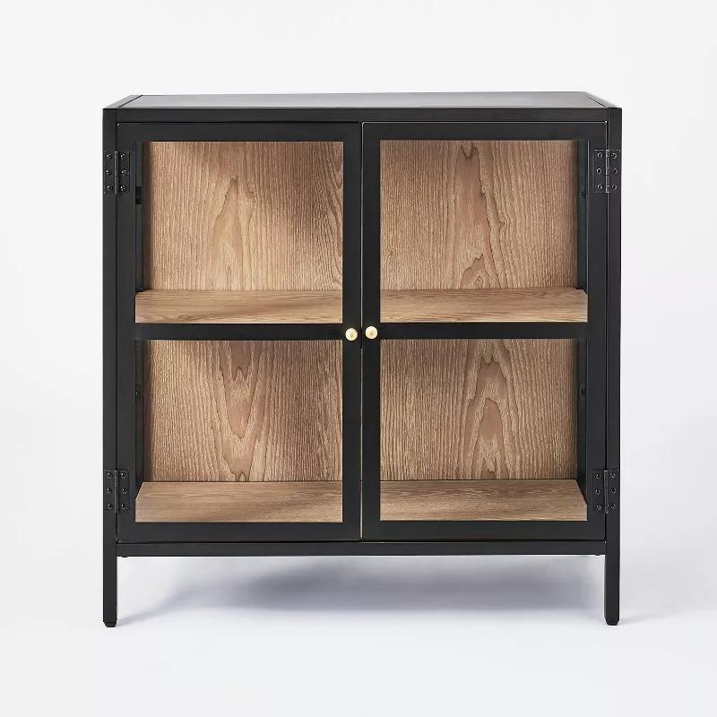 30" Crystal Cove Glass Cabinet Black thumbnail 2
