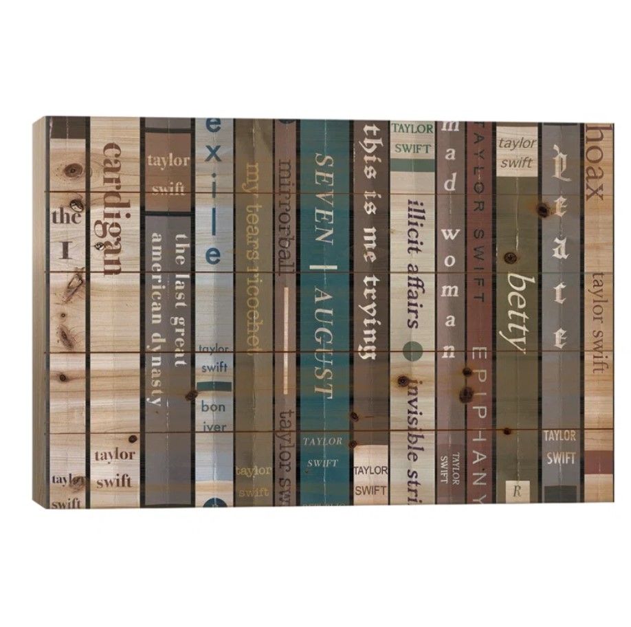 Taylor Swift Folklore As Books On Canvas by Jordan Bolton Print thumbnail 3