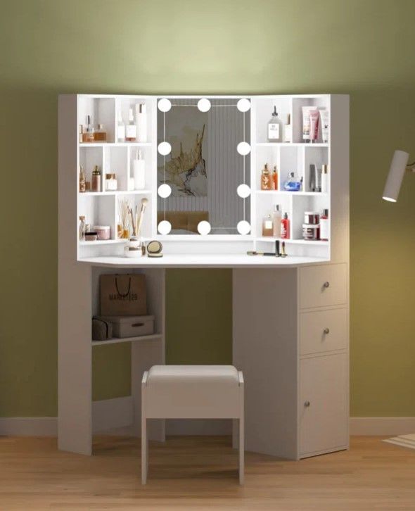 Wide Corner Vanity Stool thumbnail 2