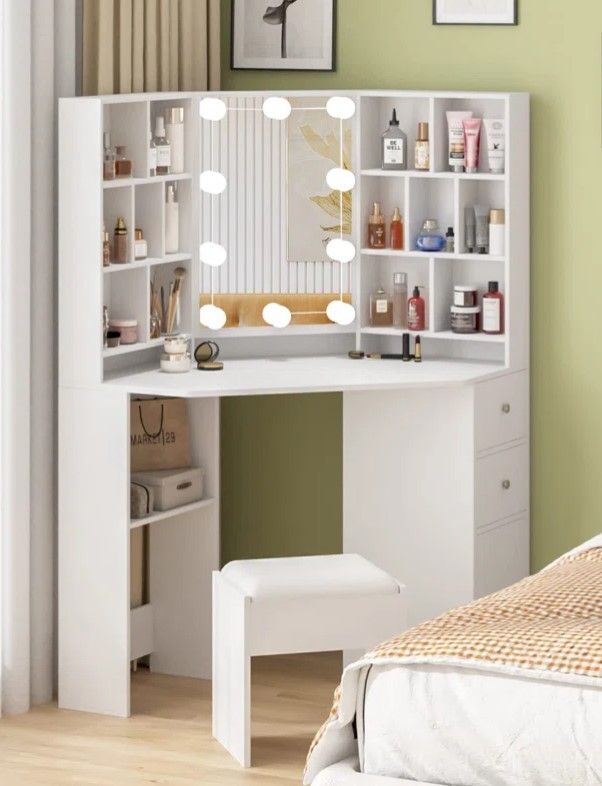 Wide Corner Vanity Stool thumbnail 3