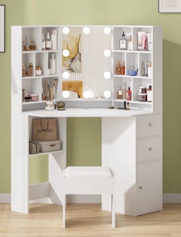 Wide Corner Vanity Stool thumbnail 5