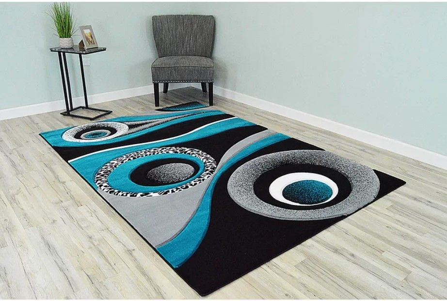 Mccampbell Performance Turquoise/Gray/Black Rug thumbnail 6