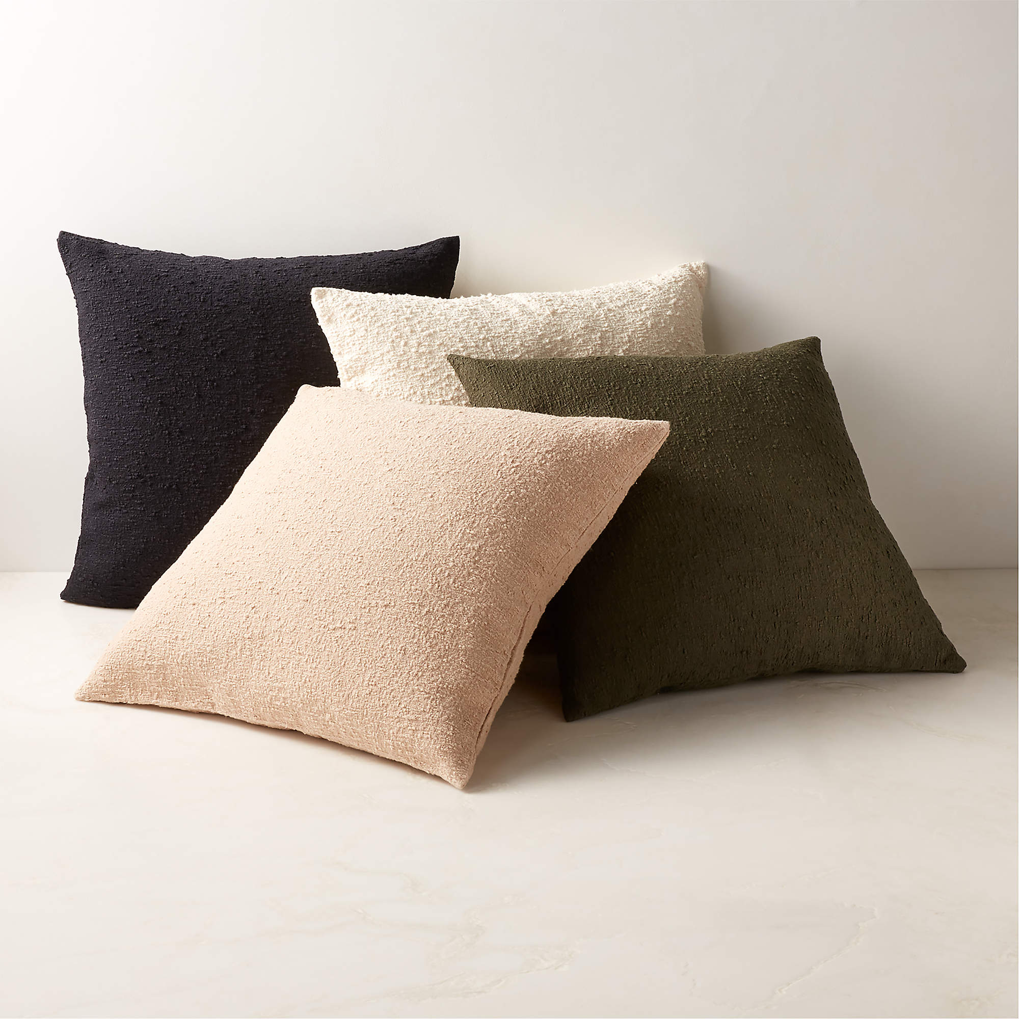 Light Brown Boucle Throw Pillow-23"x23" thumbnail 2