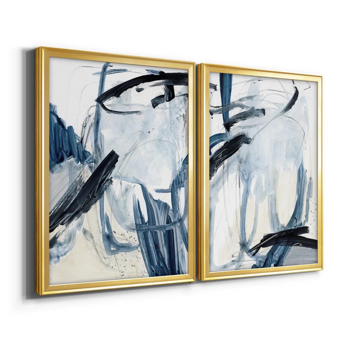 Indigo Swash I Framed On Canvas Painting 1 thumbnail 2