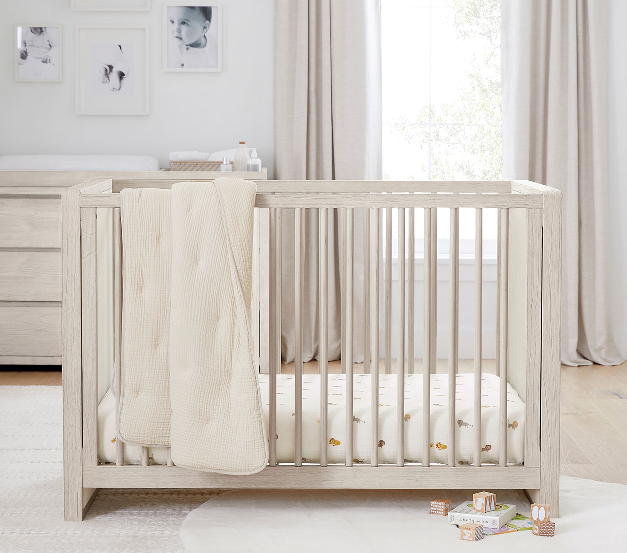 Costa Upholstered Convertible Crib thumbnail 2