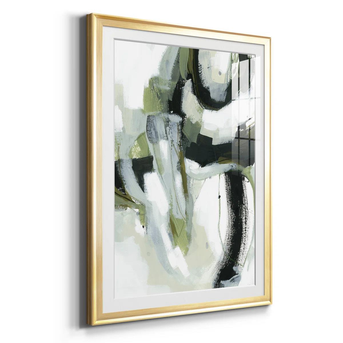Green Onyx I Framed On Paper Painting-42.5"x30.5" thumbnail 4