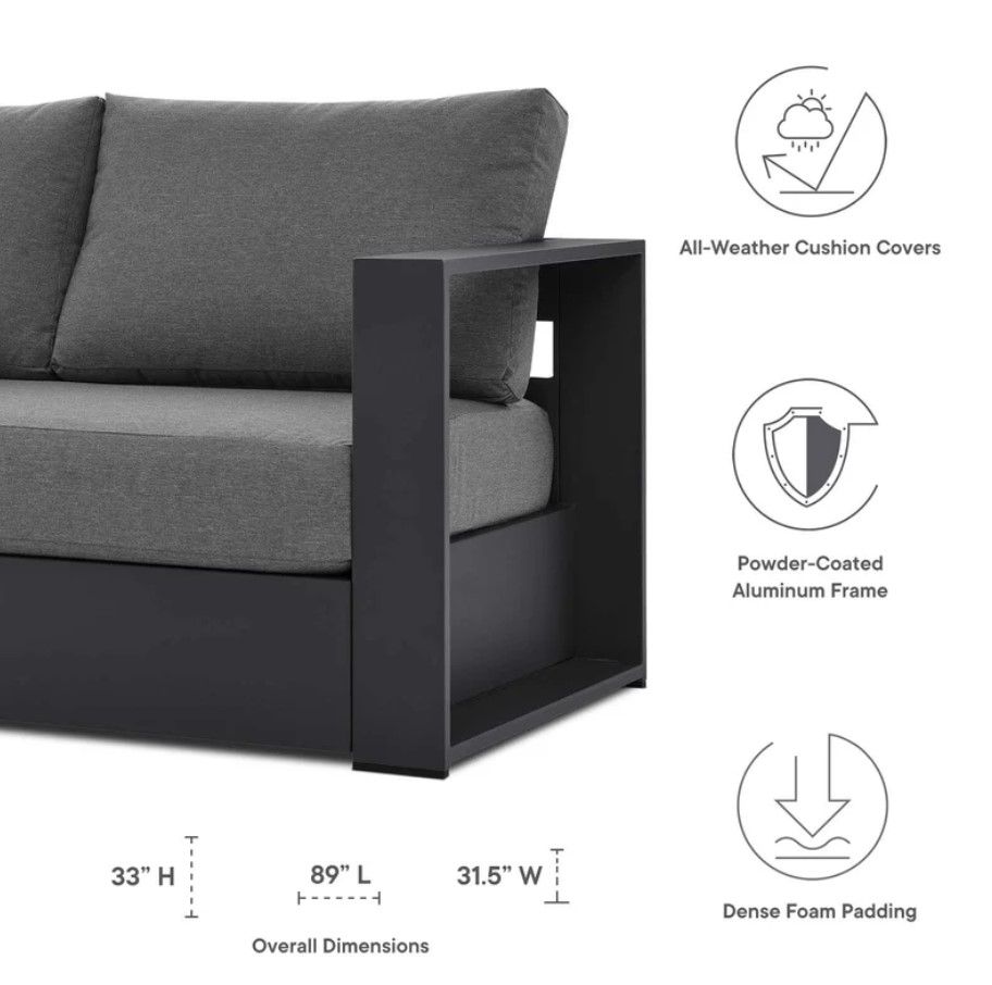 89'' Metal Outdoor Patio Sofa thumbnail 7
