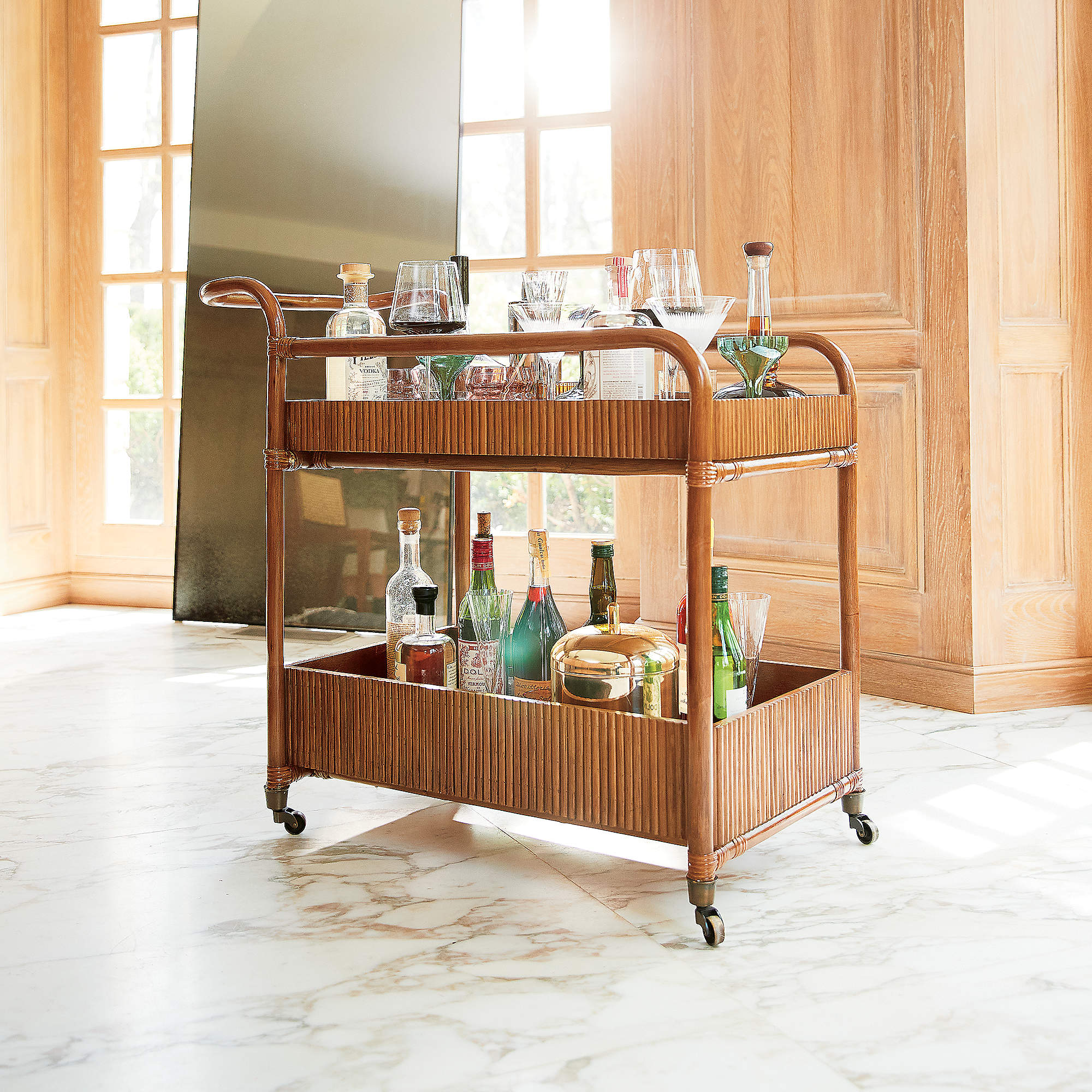 Feliz Rattan Bar Cart thumbnail 2