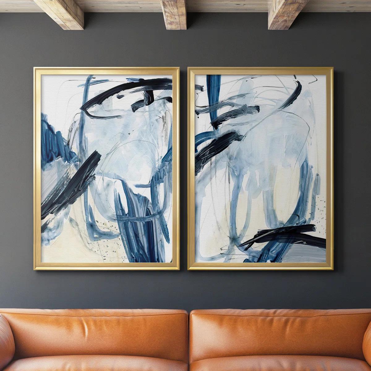 Indigo Swash I Framed On Canvas Painting 2 thumbnail 5