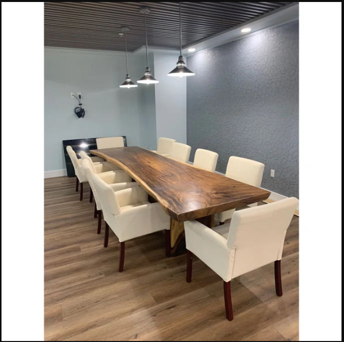 Lonegan Suar Solid Wood Trestle Dining Table thumbnail 2